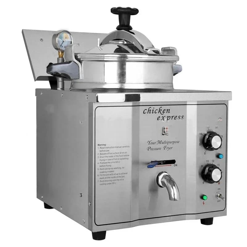 Hoe Pressure Fryer Food Gr Stainless Steel Bench 16 L Frying Pan Cooking Appliances Pressure Cooke