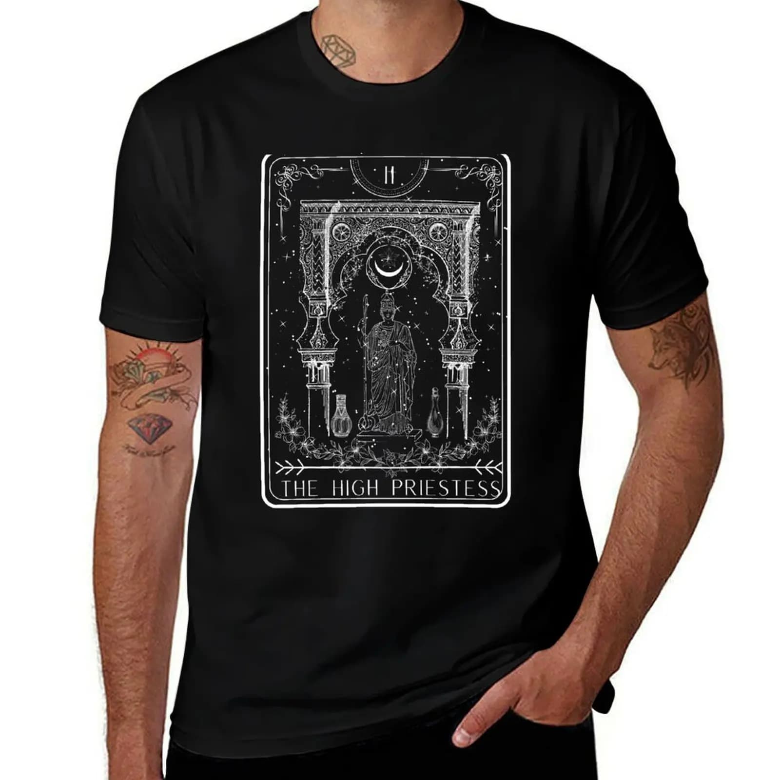 Tarot Card- The High Priestess T-Shirt Big and Tall Loose Fit T-Shirt