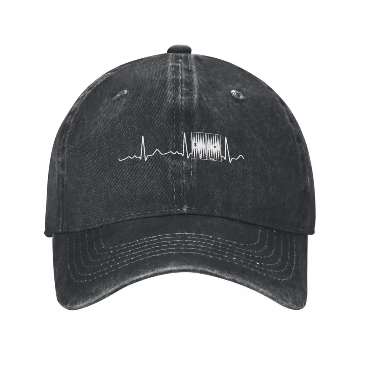 Backgammon - heartbeat, pulse, heart line, EKG Baseball Cap New In The Hat western Hat Caps Women Men's