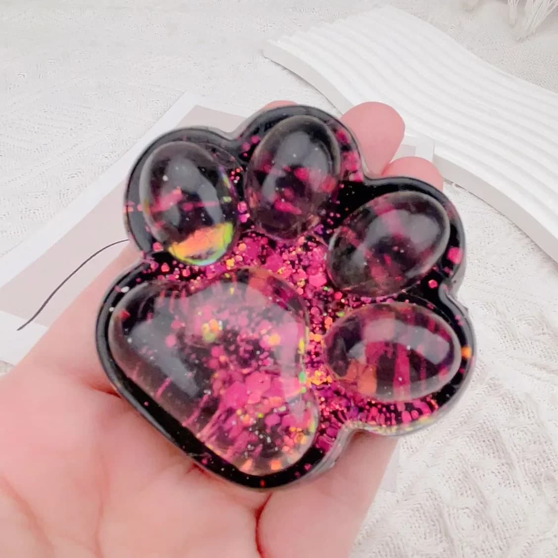 Starry Sky Cat Paw Squishy Slow Rebound Pinch Stress Relief Kids Christmas Fidget Toy