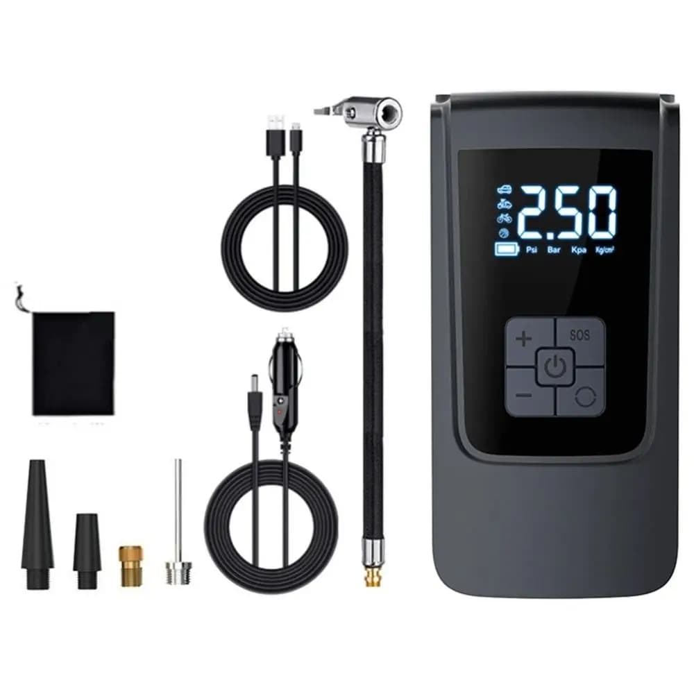 Nuovo compressore d'aria portatile 12V mini pompa d'aria elettrica intelligente display digitale gonfiatore per pneumatici auto