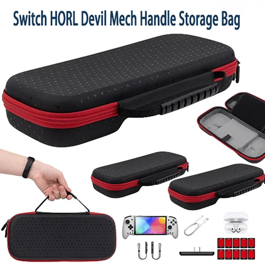 For Switch Hori Split Pad Pro Controller Transport Case Storage Bag Gamepad Protective box Travel Case Slots for Game Cards