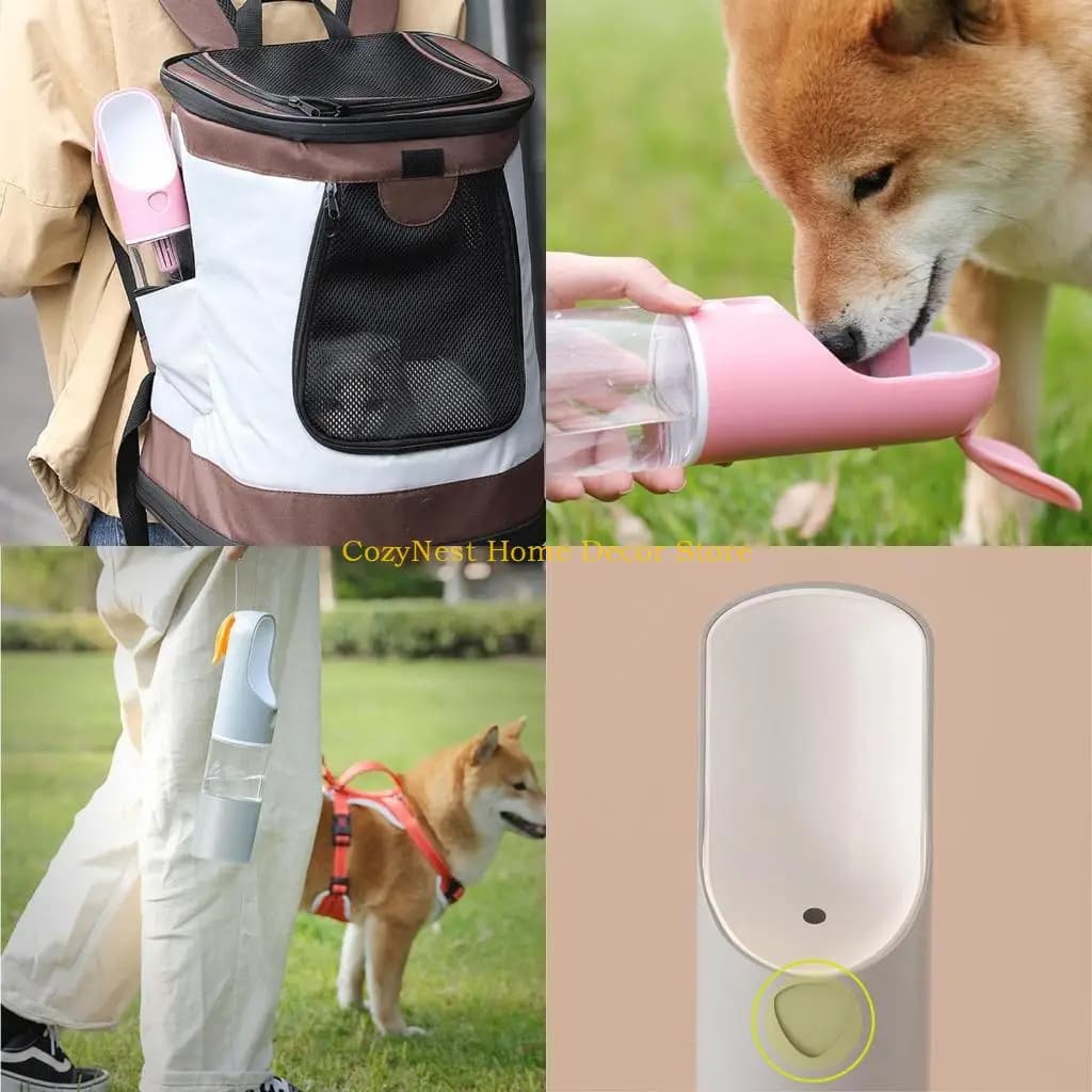 Bottiglia d'acqua per cani 92MF per camminare Contenitore per erogatore d'acqua per animali domestici da 7 once Ciotola per per