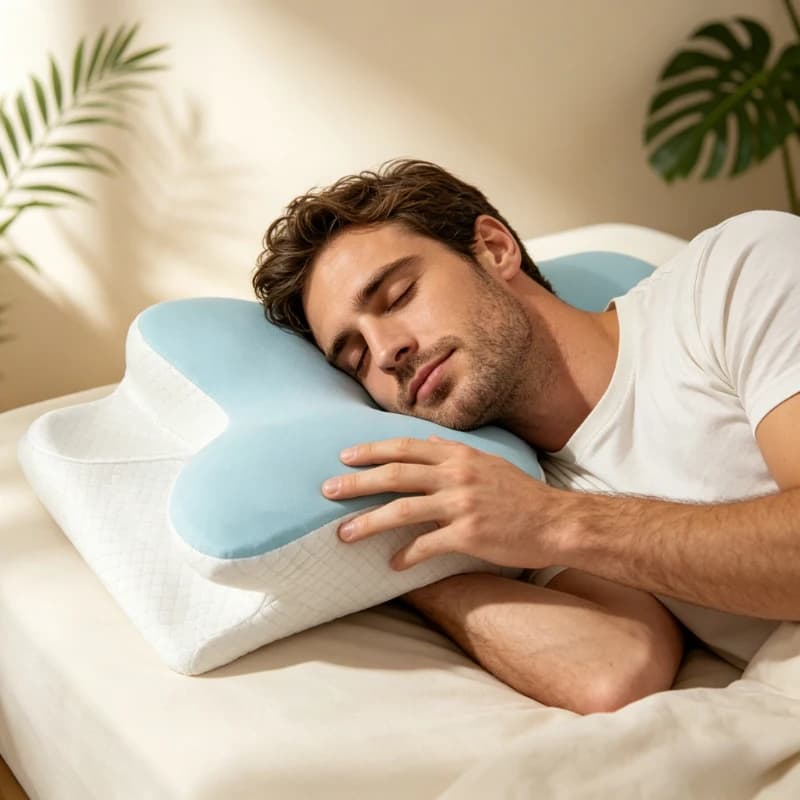 Cuscino in Memory Foam a Forma di Farfalla, Cuscino Cervicale Rilassante a Lento Ritorno, Cuscino Ortopedico per Alleviare il Dolore Durante il Sonno