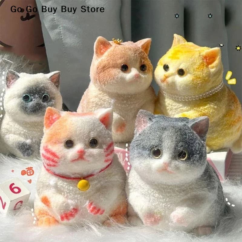 【S】1PC Taba Cute Chubby Cat Orange Cat Plush Soft Sticky Girl Kids Birthday Gift Fidget Toy Pet Ornaments Gifts