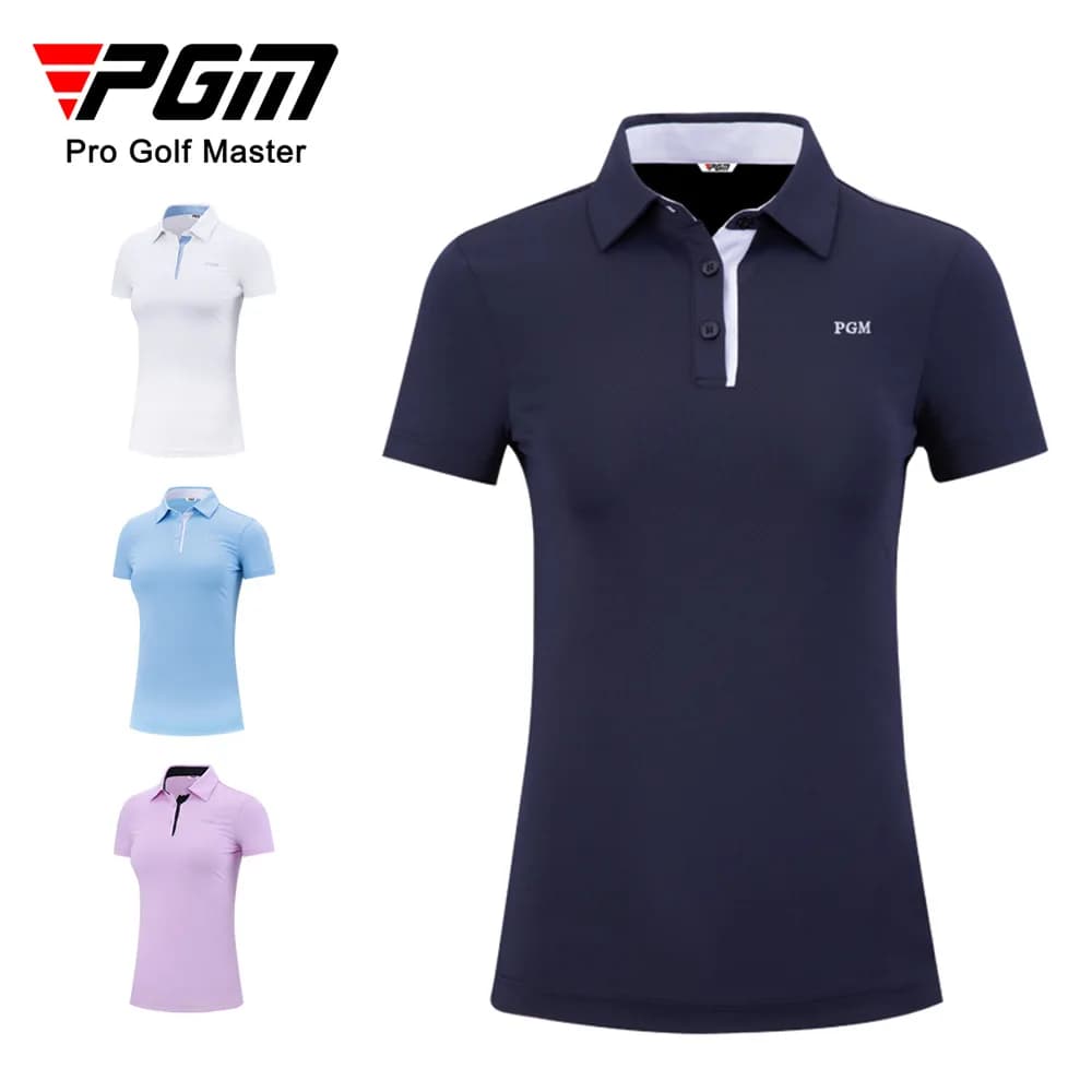 T-shirt da golf a maniche corte da donna PGM, top sportivo estivo ad asciugatura rapida, vendita diretta del produttore di abbigliamento YF486