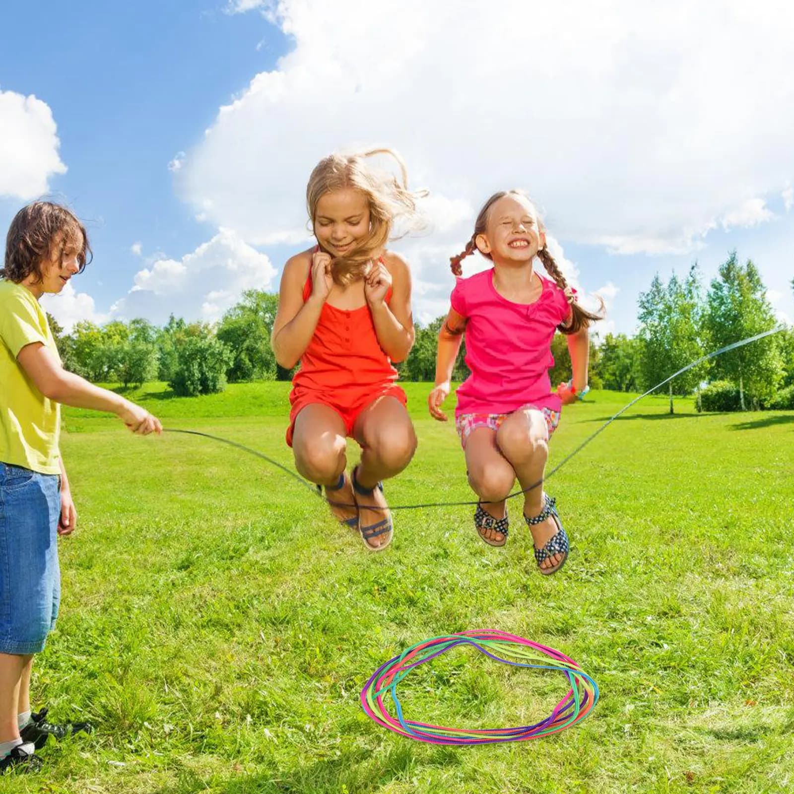 Corda per Saltare Cinese Elastica, Fascia Elastica Multiuso per Bambini, Gioco all'Aperto che Promuove Coordinazione, Equilibrio, Ritmo e Metabolismo