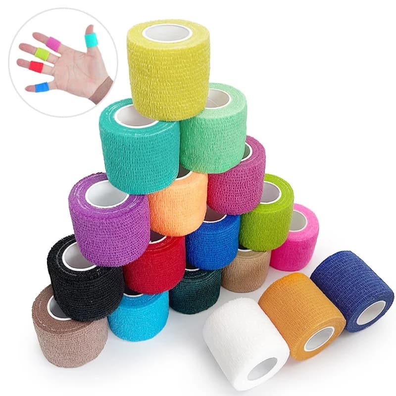 Nastro avvolgente per benda elastica autoadesiva sportiva colorata Elastoplast per supporto per ginocchio Pad Dito Caviglia Palmo Spalla Garza medica