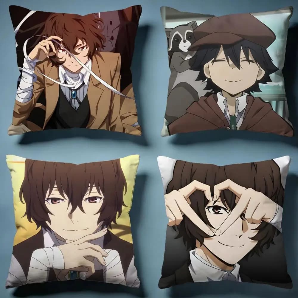 Elegante fodera per cuscino Bungo Stray Dogsiou, morbida fodera decorativa per cuscino, adatta per la camera da letto, il divano, l'uso in viaggio in auto