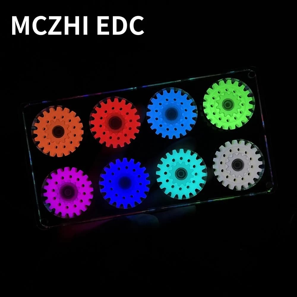 MCZHI EDC Mini Luminoso Fidget Spinner Giocattolo antistress Agitarsi Giocattoli Adulti Accessori da scrivania Giocattoli di ansia Design originale