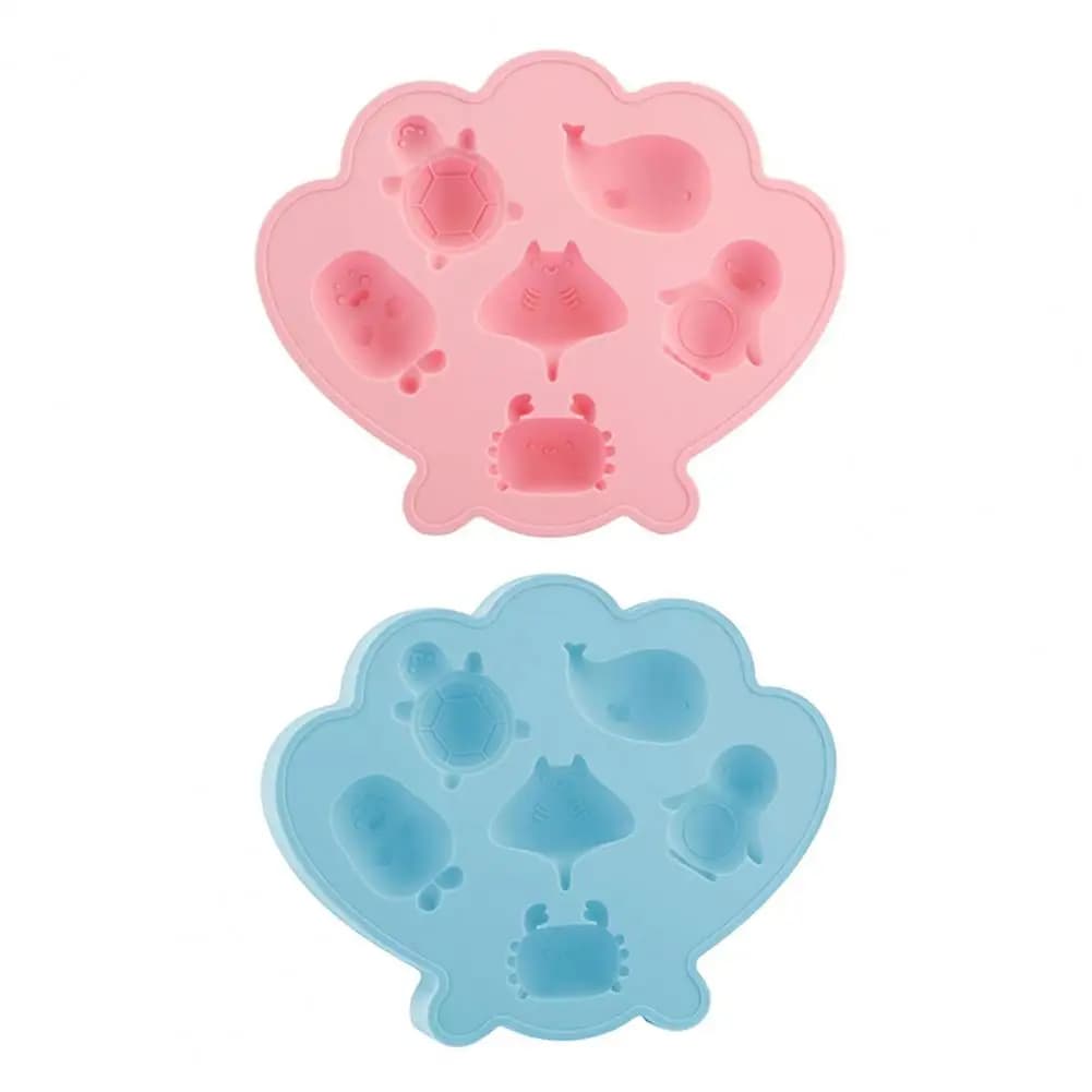 Stampo per Cubetti di Ghiaccio a Forma di Oceano in Silicone con Coperchio, Stampo a Forma di Animale Marino per Whisky, Cocktail, Cioccolato, Bevande Divertenti per Feste, Ghiaccio a Forma