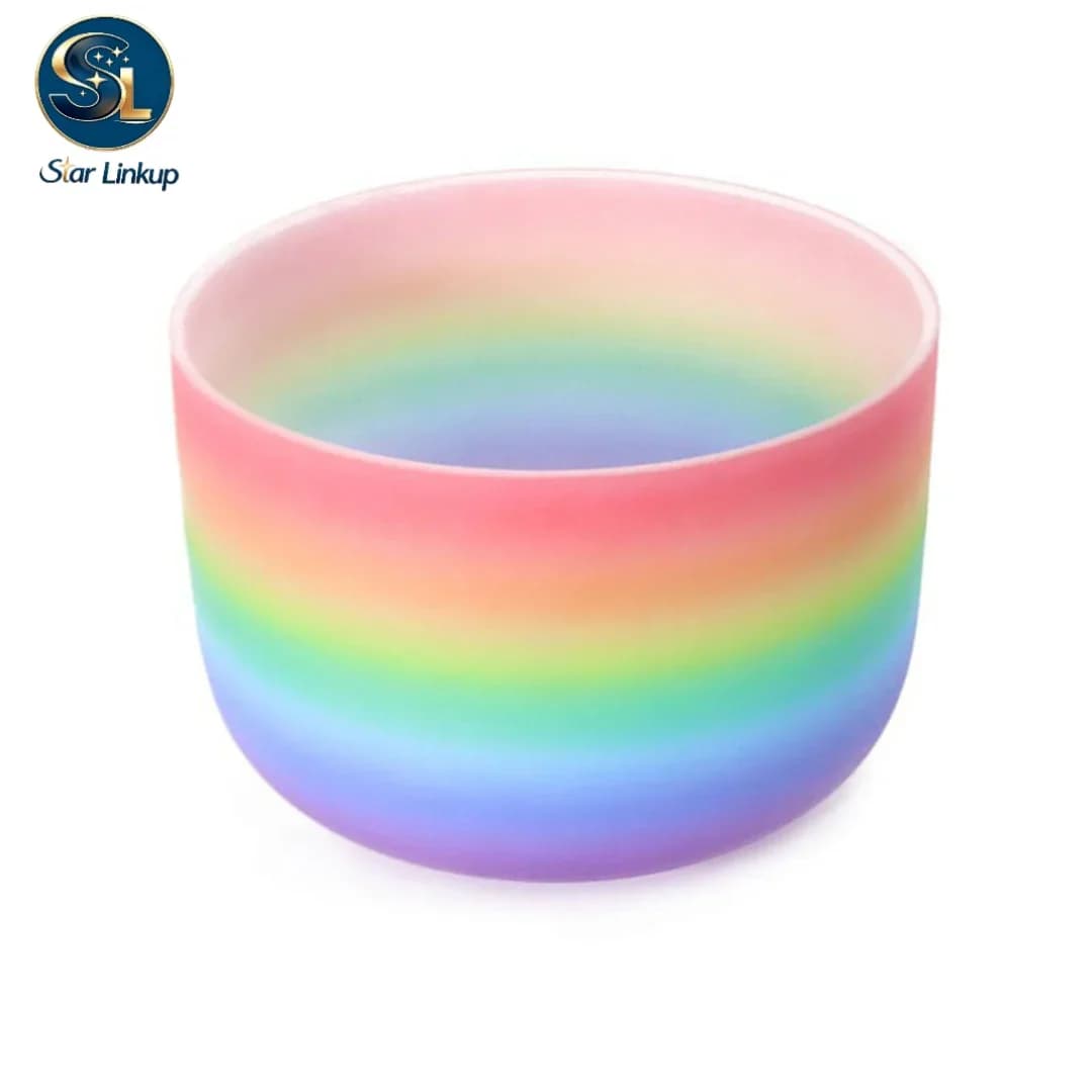STAR LINKUP 6-12 Inch Rainbow Quartz Crystal Singing Bowl, 432Hz/440Hz Chakra Bowl for Yoga Meditation Energy Sound Healing