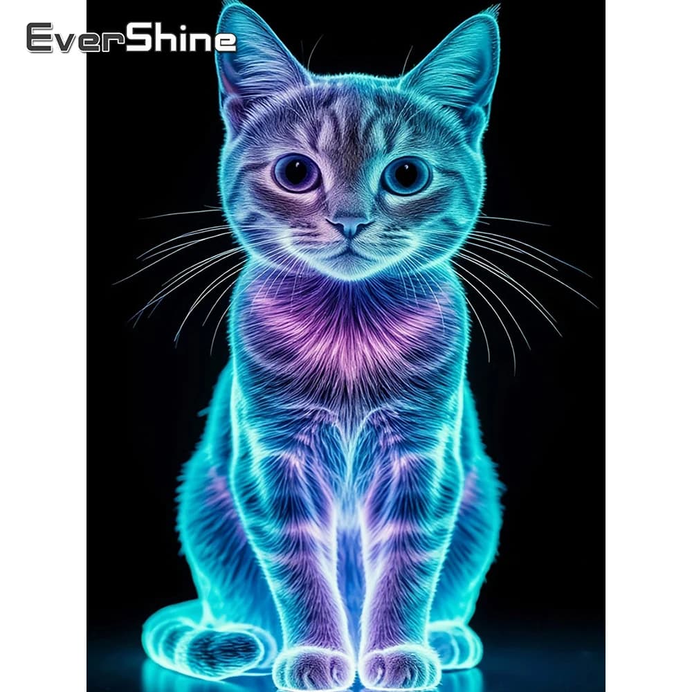 Evershine trapano completo diamante mosaico gatto immagine di strass pittura animale kit punto croce hobby fatto a mano