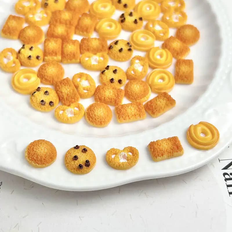 30 pezzi 3D biscotti simulati decorazioni per unghie in resina biscotti creativi con fagioli di cioccolato ciondoli per unghie per artigianato a forcina fai da te