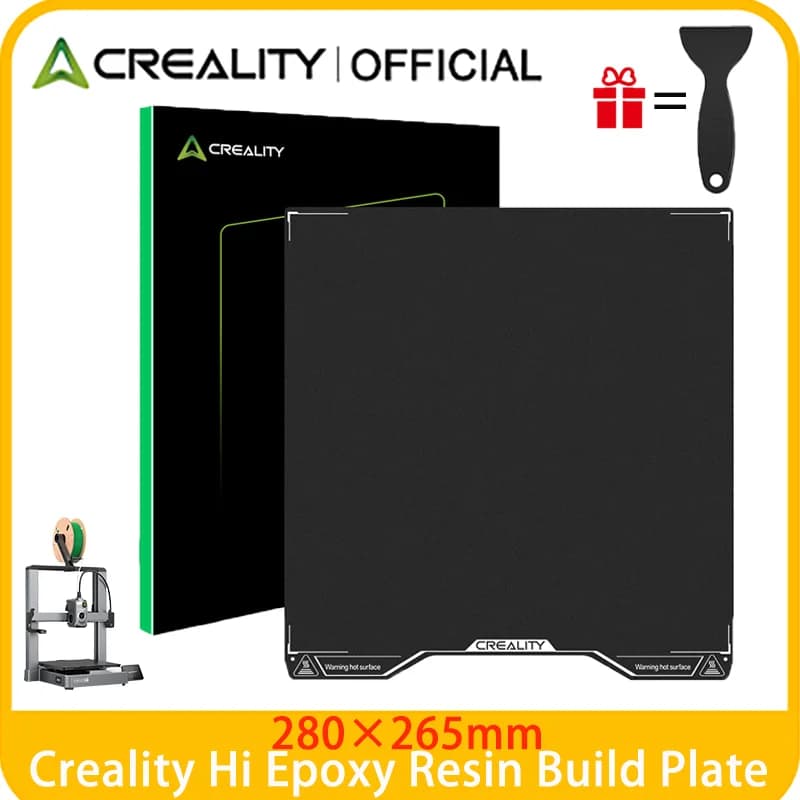 Piastra di Costruzione in Resina Epossidica Creality Hi, 280×265mm, Rivestimento in Acciaio a Molla, Piastra Originale per Stampante 3D Creality Hi Combo
