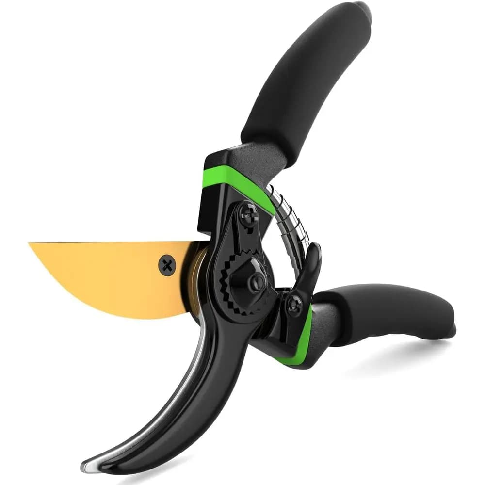 Japanese Steel Pruning Shears - Cuts 3X Easier, Arthritis Clippers, Rust-Resistant Titanium Coated Pruner, Cuts 3/4 Inch