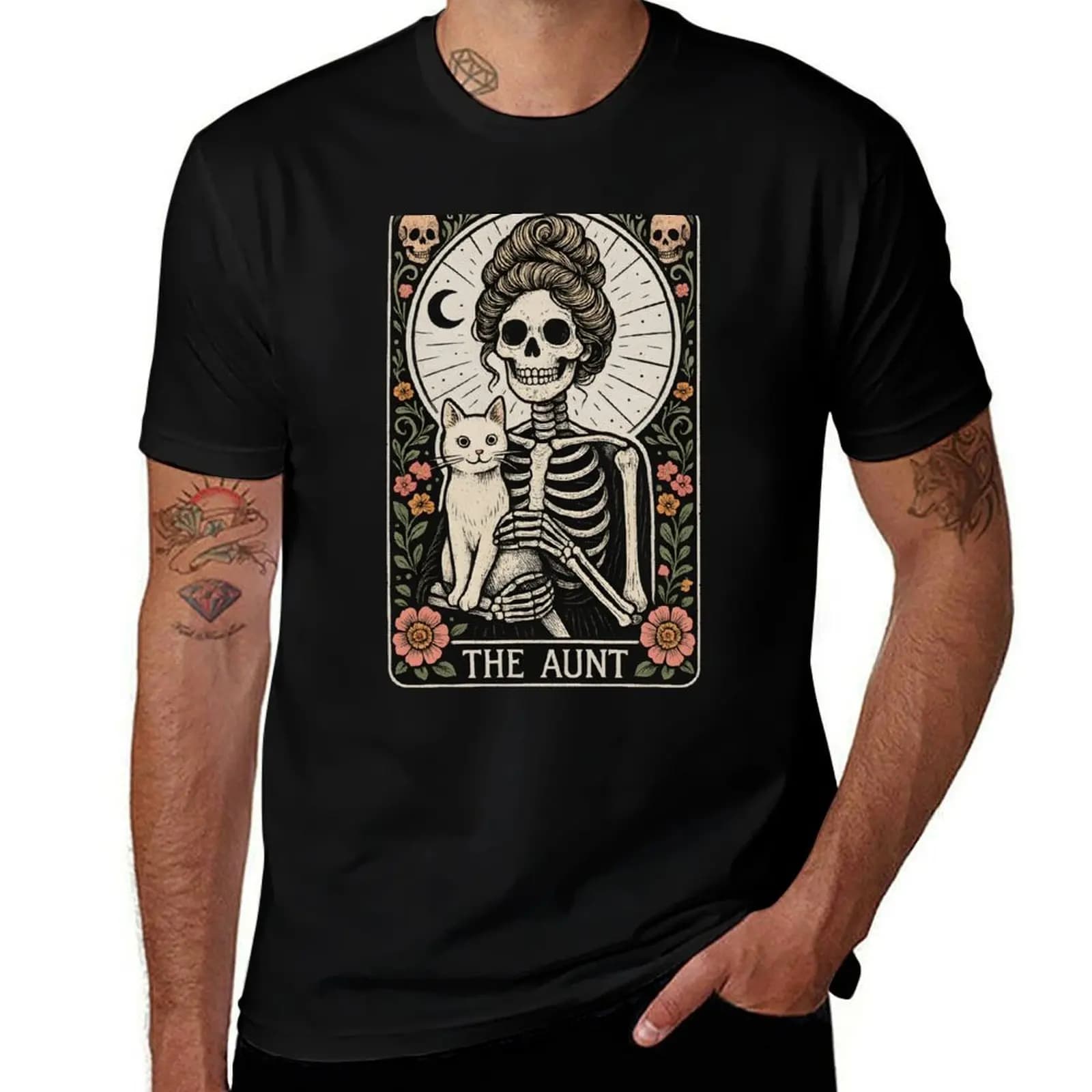 T-shirt The Aunt Tarot Card Funny Mystic Auntie, maglietta leggera a maniche corte