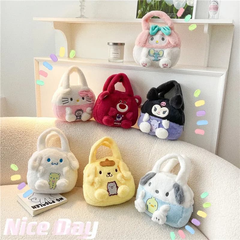Borse a Tracolla Kawaii Sanrio Cinnamoroll Melody Kuromi per Donne, Borse a Mano alla Moda, Borse Messenger Femminili, Regali di Natale
