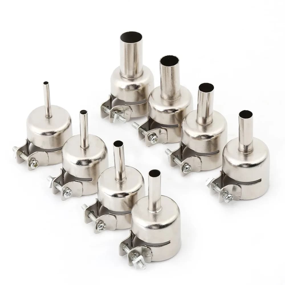 8 pezzi 3/4/5/6/7/8/10/12mm kit ugelli pistola termica/set ugelli per strumenti di riparazione saldatura in acciaio inossidabile stazione serie 850