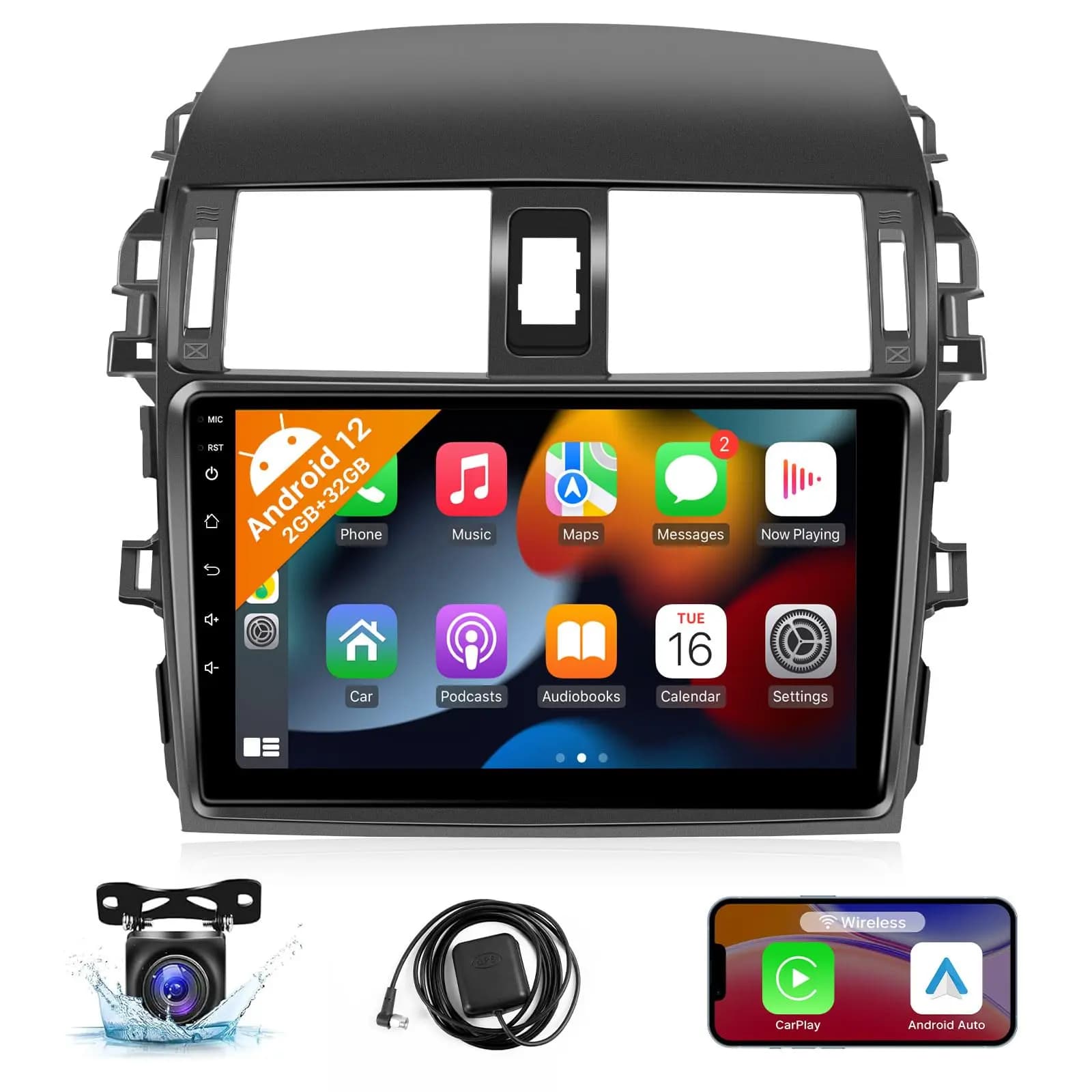 Touch Screen da 9 pollici per Toyota Corolla 2009 2010 2011 2012 2013 Ricevitori audio per auto Bluetooth GPS WiFi SWC