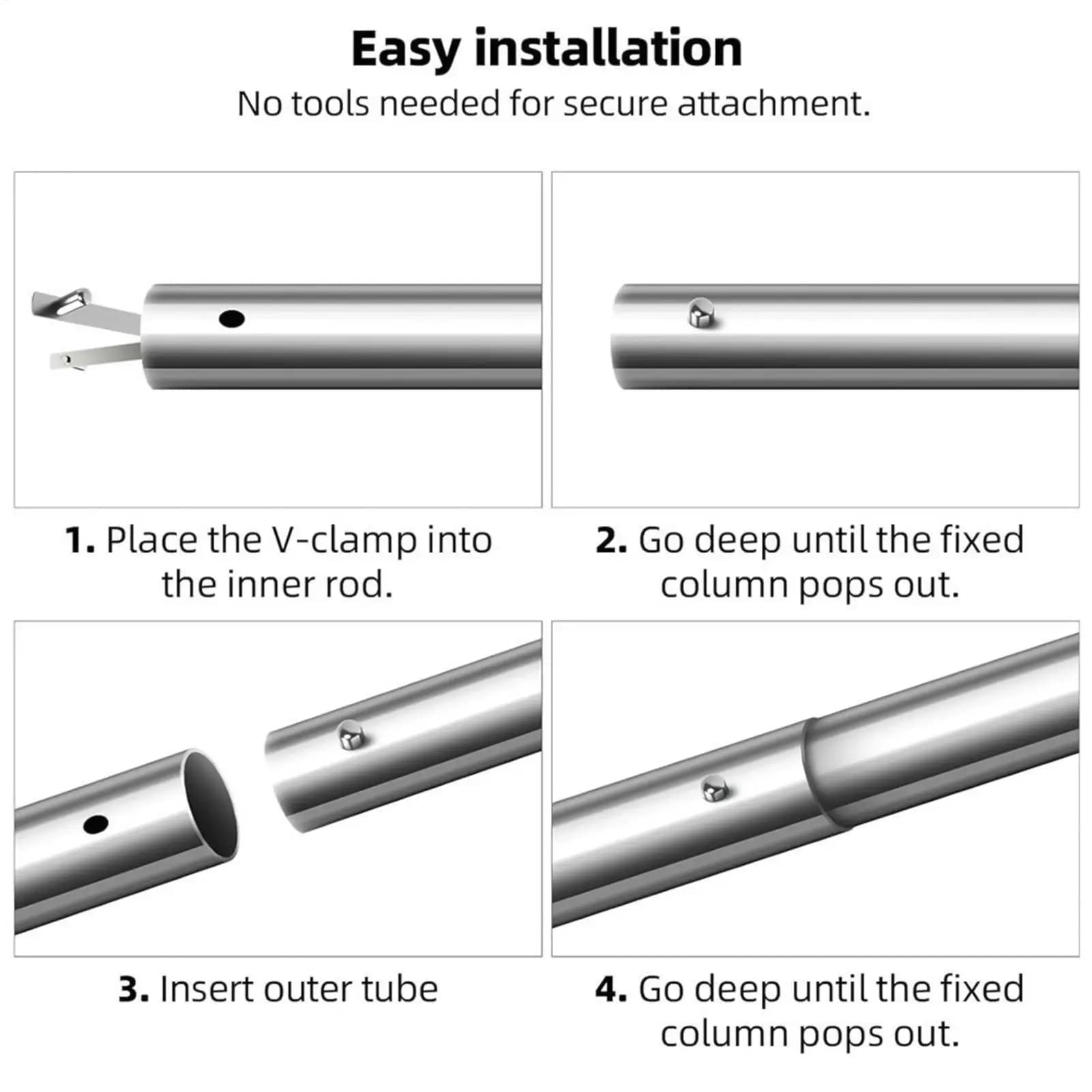 Pool Brush Clip Replacement Stainless Steel Pool V Clip Stable Cleaning Tool Spa Brush Locking Pins For Skimmer Nets Vacuum Head