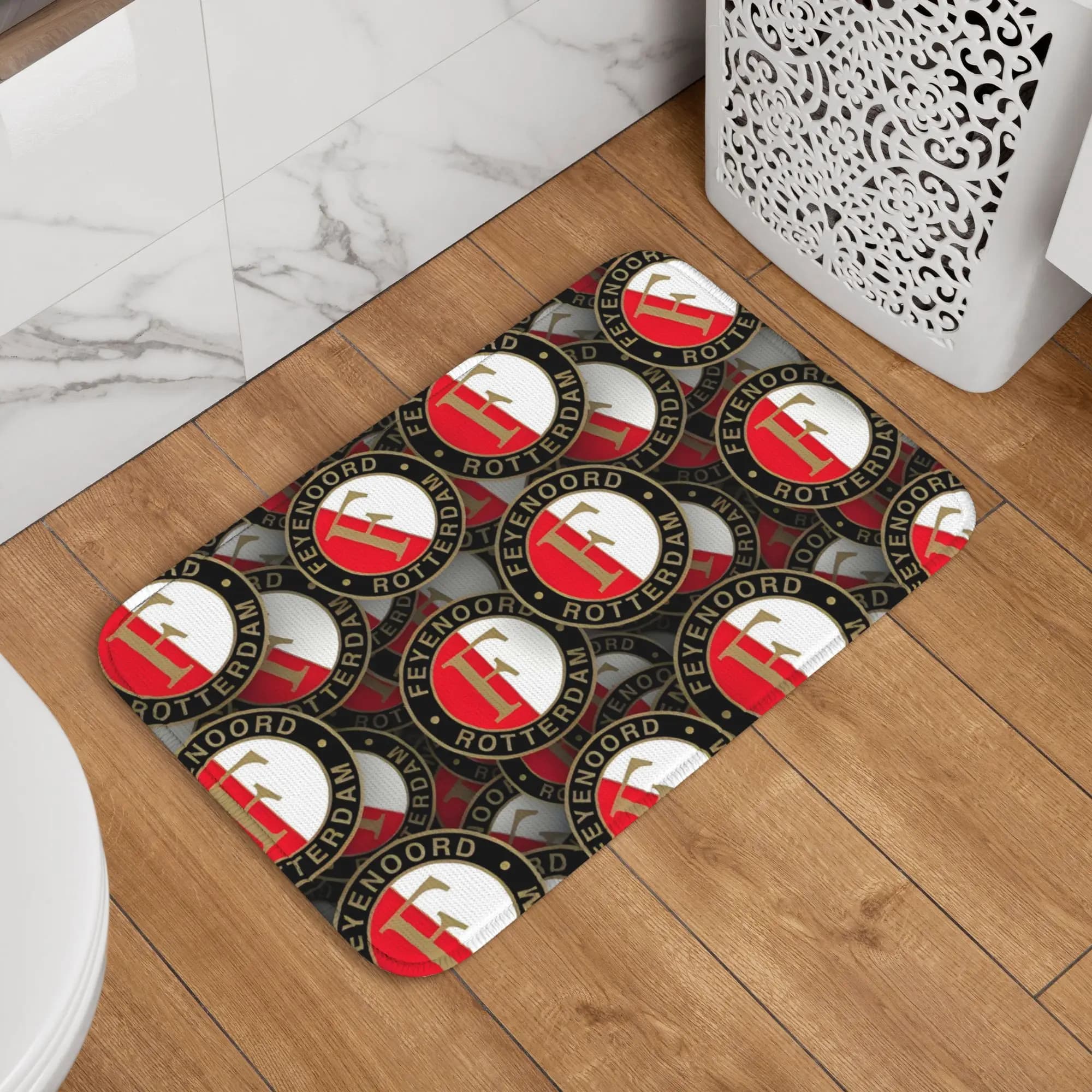Tappetino Personalizzato Antiscivolo per Club di Calcio F-C Feyenoord, per Cucina, Bagno, Toilette, 40*60cm