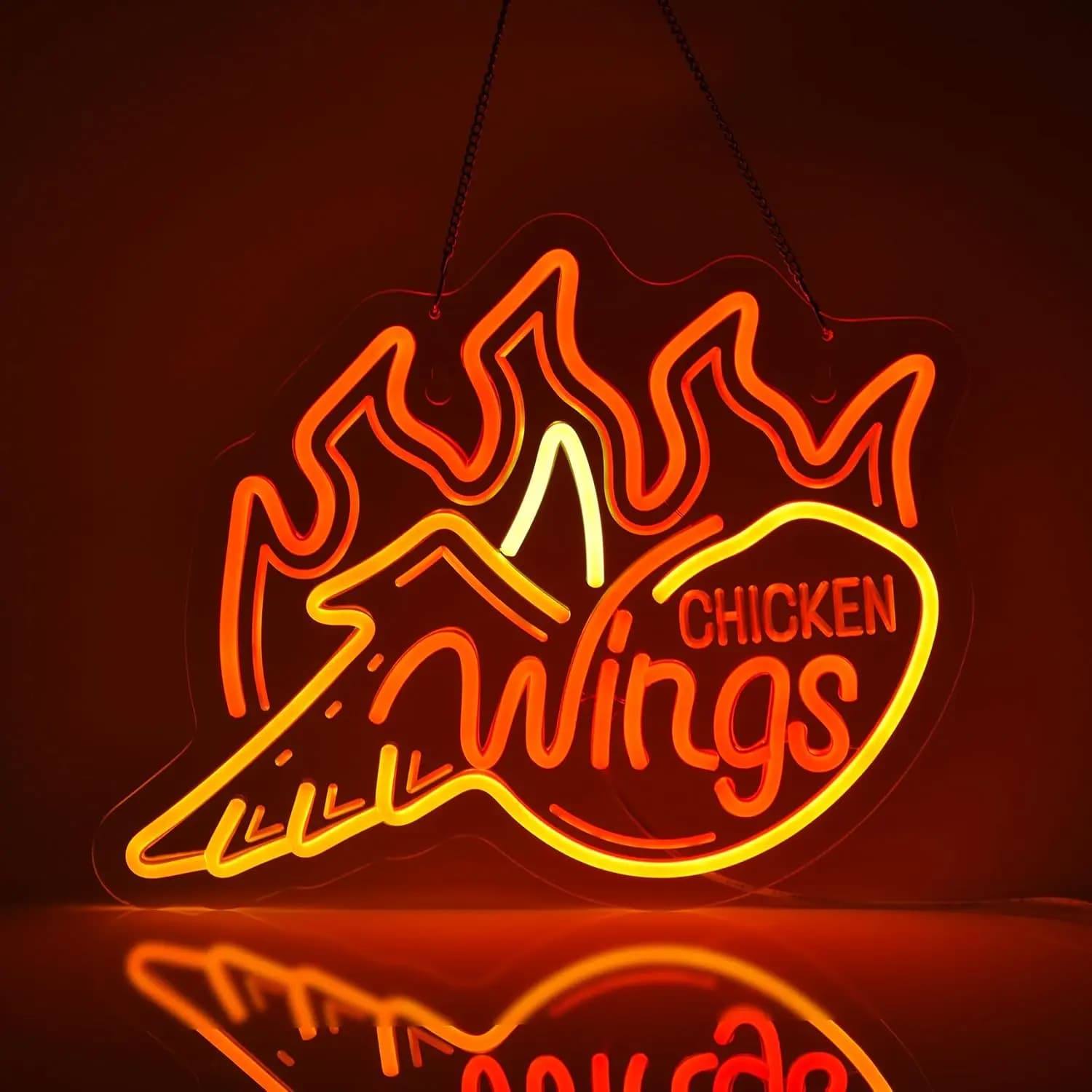 Insegna LED al Neon per Ali di Pollo, per Ristoranti, Bar, Negozi, Fast Food, Pub - Decorazione che Aumenta l'Attrazione dei Clienti