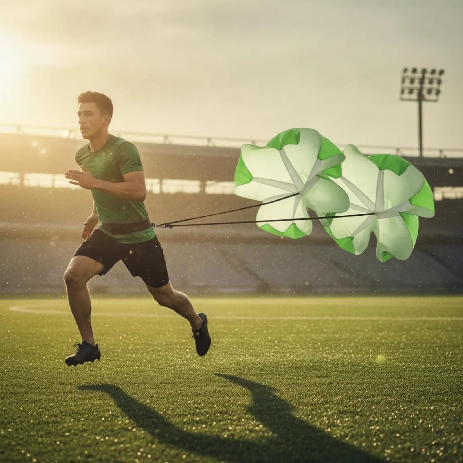 Double Canopy Resistance Parachute Running Parachute with Adjustable Belt