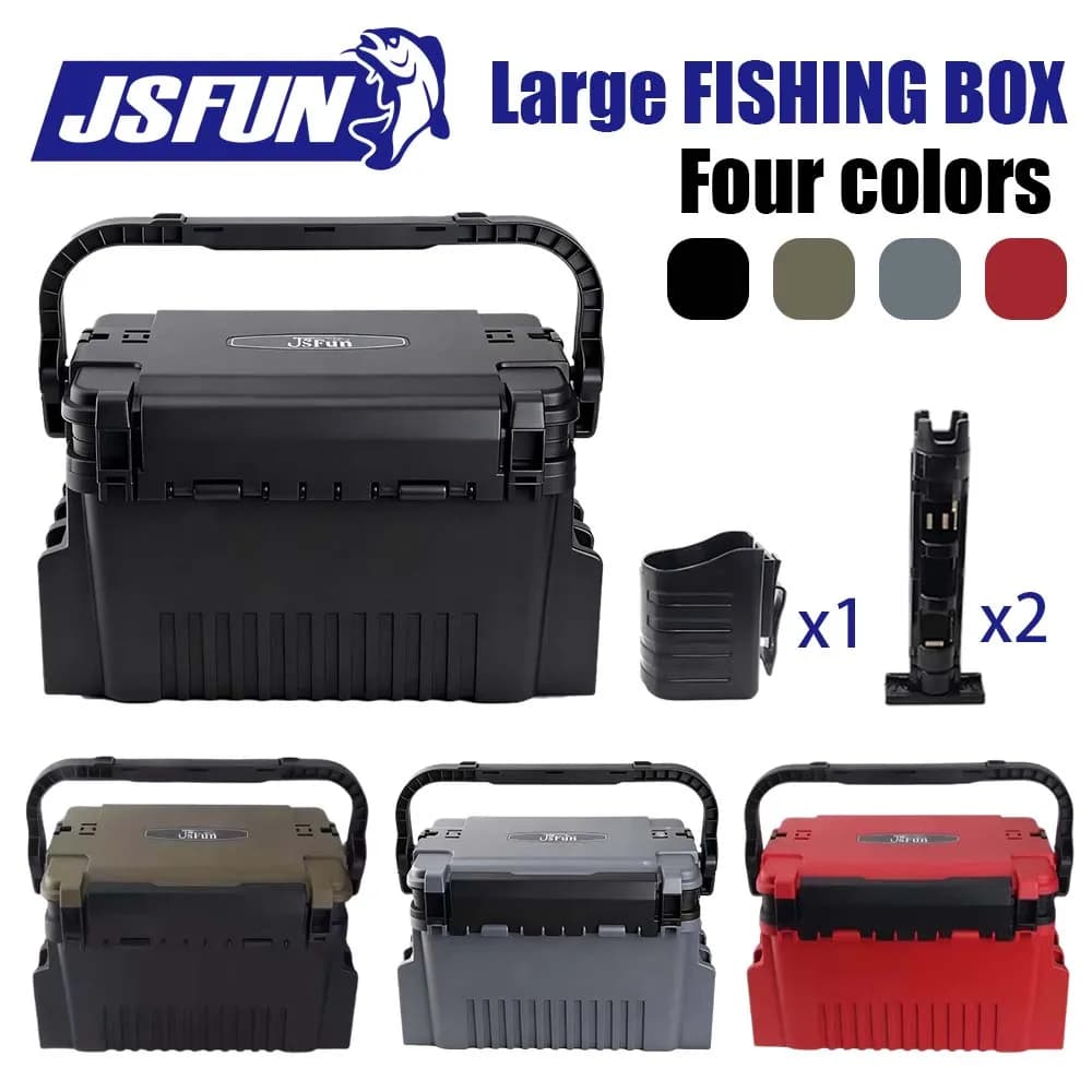 JSFUN Fishing Box Resistant and Understanding, Multifunction with Candle and Glass Holder, High Quality Plastic