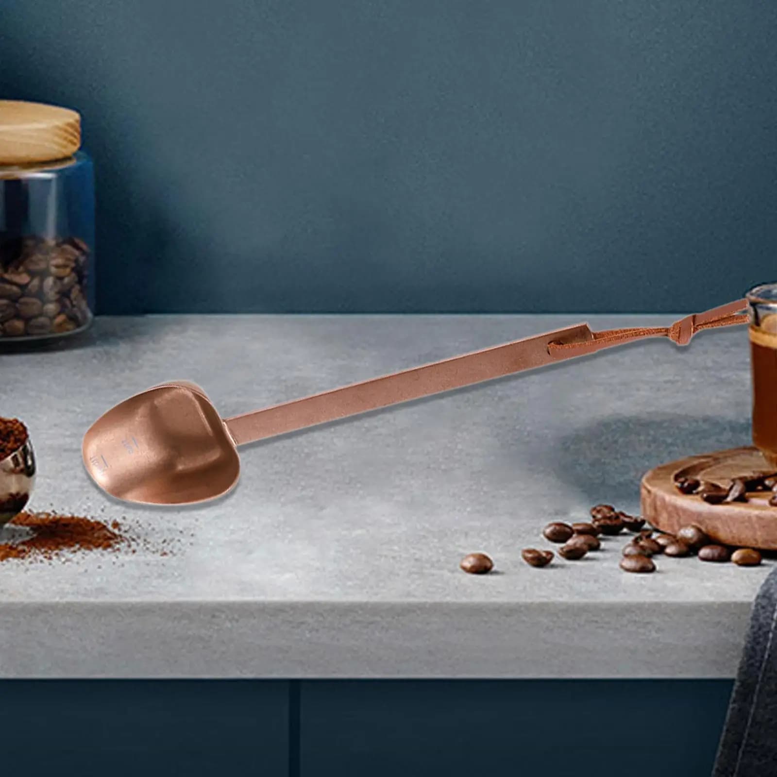 Durable 304 Stainless Steel Coffee Scoop Vintage Polished Finish Triangular Deep Spoon Easy Clean for Beans Grounds Powder