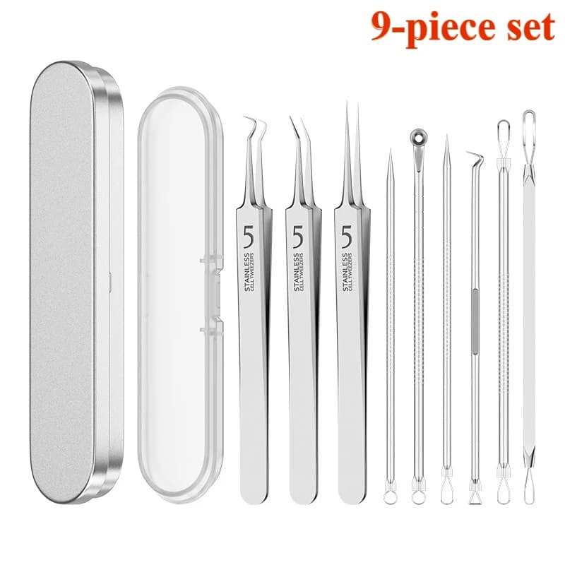 10 pz ultra-fine acne punti neri clip pinzette salone di bellezza rimozione dell'acne ago punti neri detergente profondo clip strumento per la cura della pelle del viso