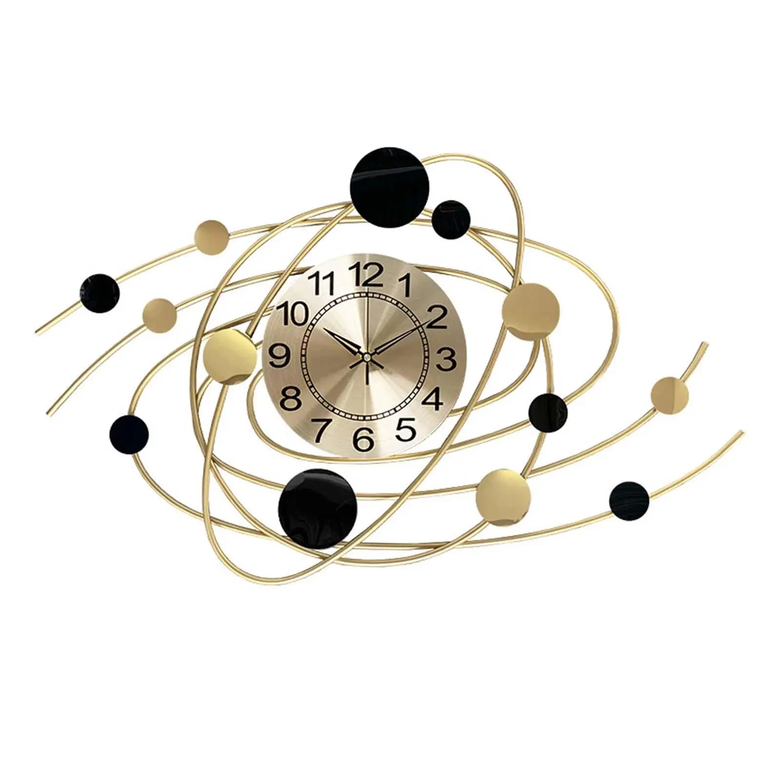 Fashionable wall clock Mute Metal Line Atmosphere Iron Art for dining room office decoration