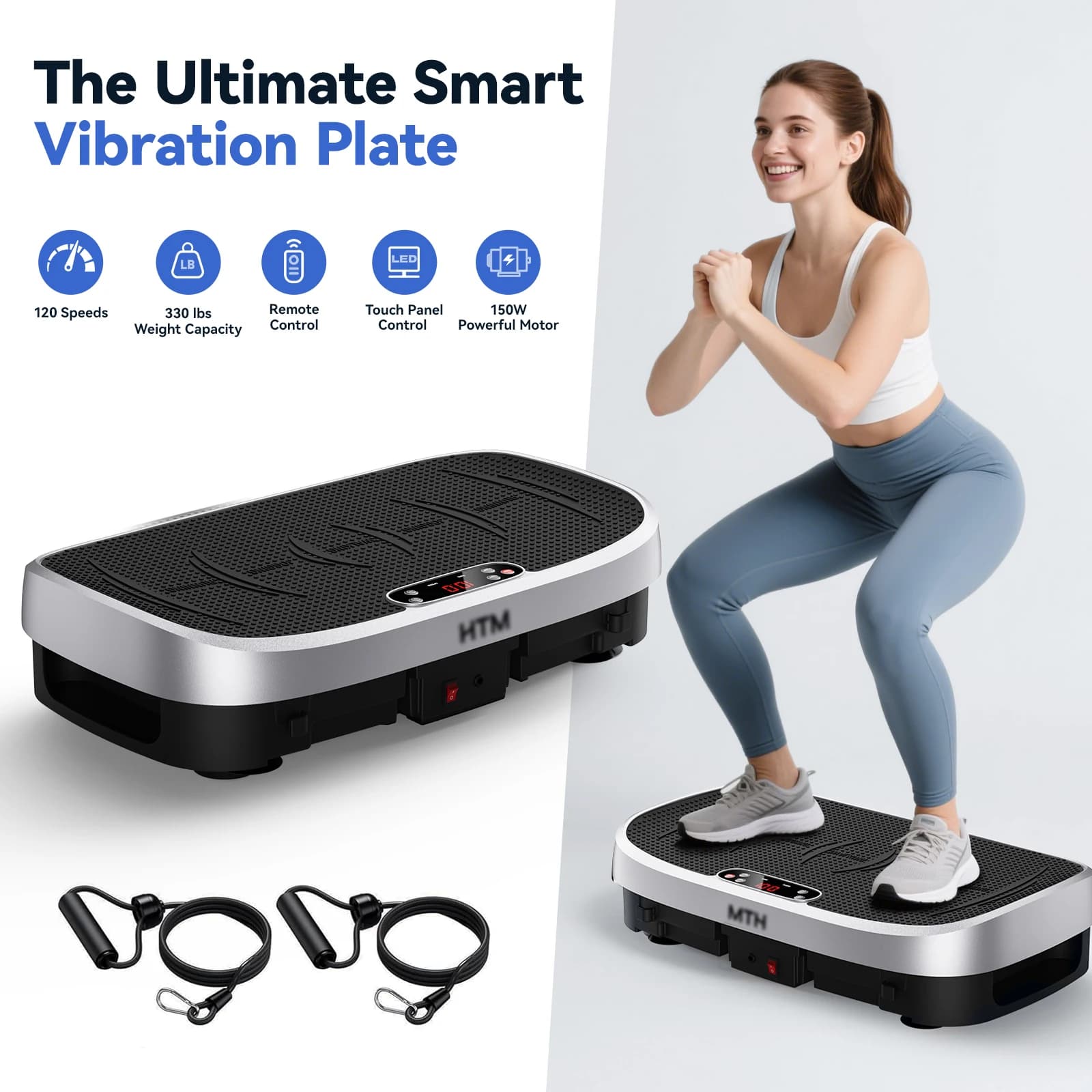 Pedal Vibrant for Exercises, 120 Levels, Silent, Anti-slip, for Full Body Training, Fitness Platform for Weight Loss