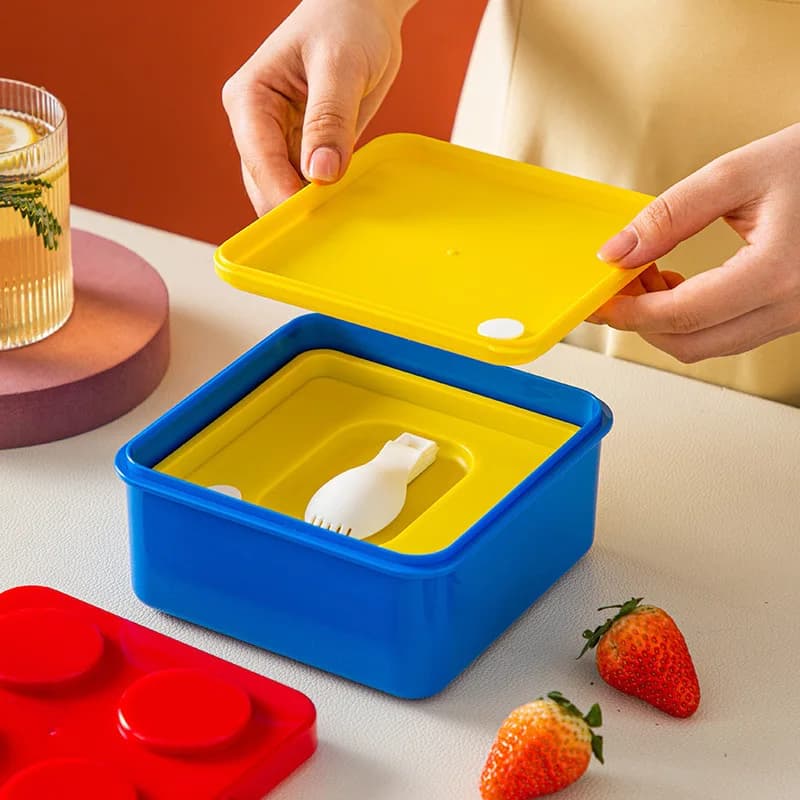 ​ Bento Contenitore per la conservazione degli alimenti Scatola per la conservazione degli insalate di frutta all'aperto per bambini e studenti Scatola per il pranzo portatile per blocchi di costruzione