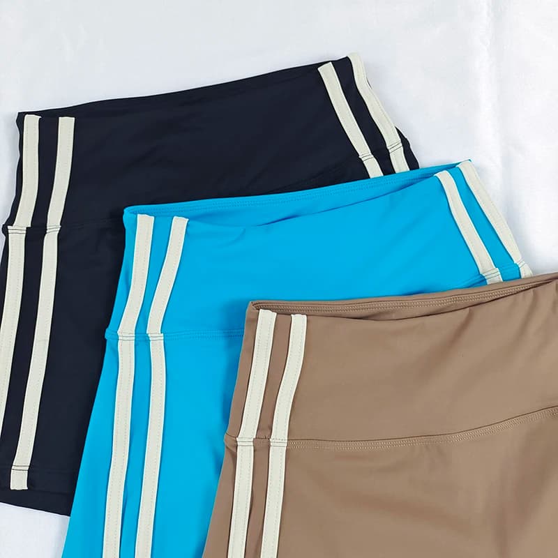 Briarwooda Women High Waist Color Block Slim Yoga Shorts Breathable Quick Dry Butt Lift Running Training Fitness Shorts