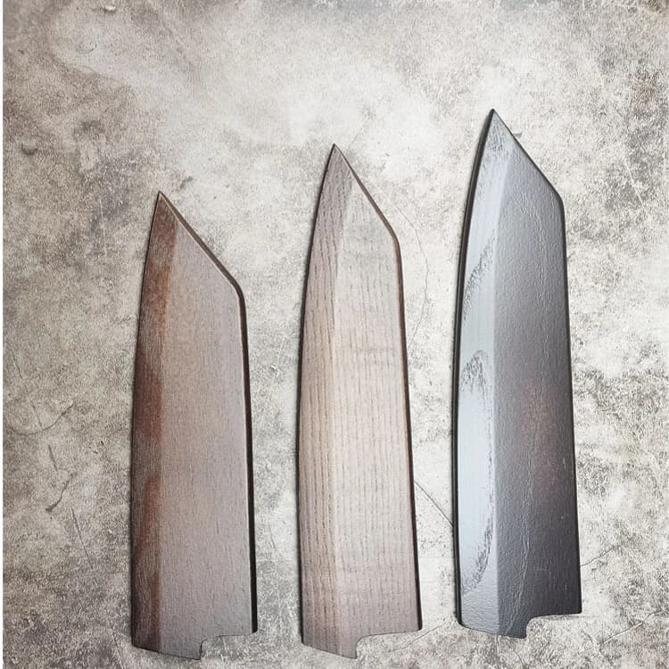RHON Wooden Saya Guard Protect Knife Sheath 17/21/24CM Japanese Oak Wood Kirtsuke Kitchen Knives Salmon Sushi Knife Protector