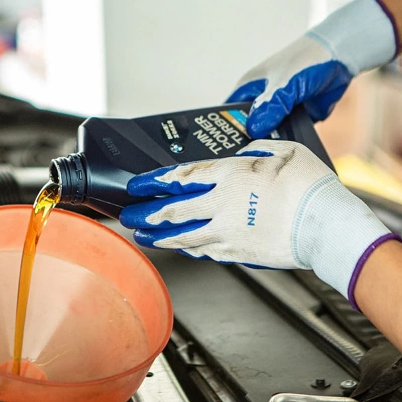 12 Guanti da Lavoro Rivestiti in Nitrile per Lavori Generici, Leggeri, Resistenti all'Olio, per Compiti Meccanici e Manutentura