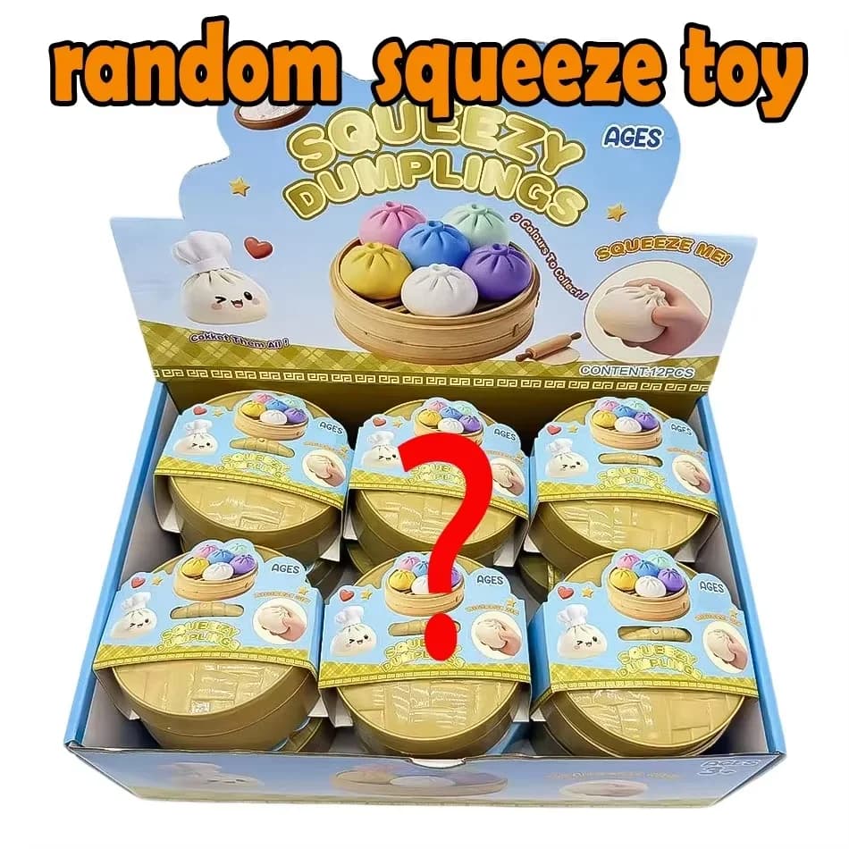 Cute Glitter Dumpling Squishy Toys Blind Box Ultra Rare Gold Glitter Hidden Edition Dumplings Sensory Dough Ball for Stress