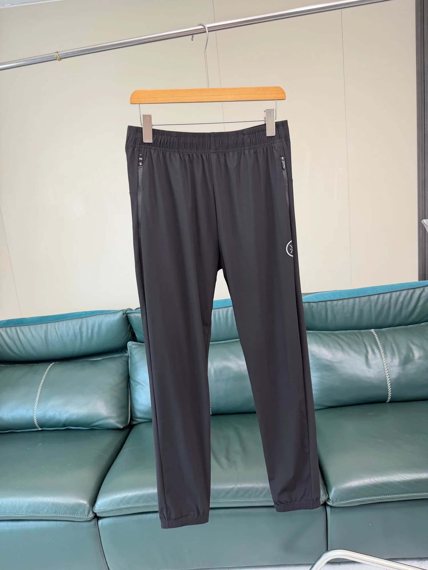 Ice Silk Cool Men's Summer Thin Breathable Elastic Waist Cuffed Sports Casual Pants Straight Leg mid Waist Daily Wear