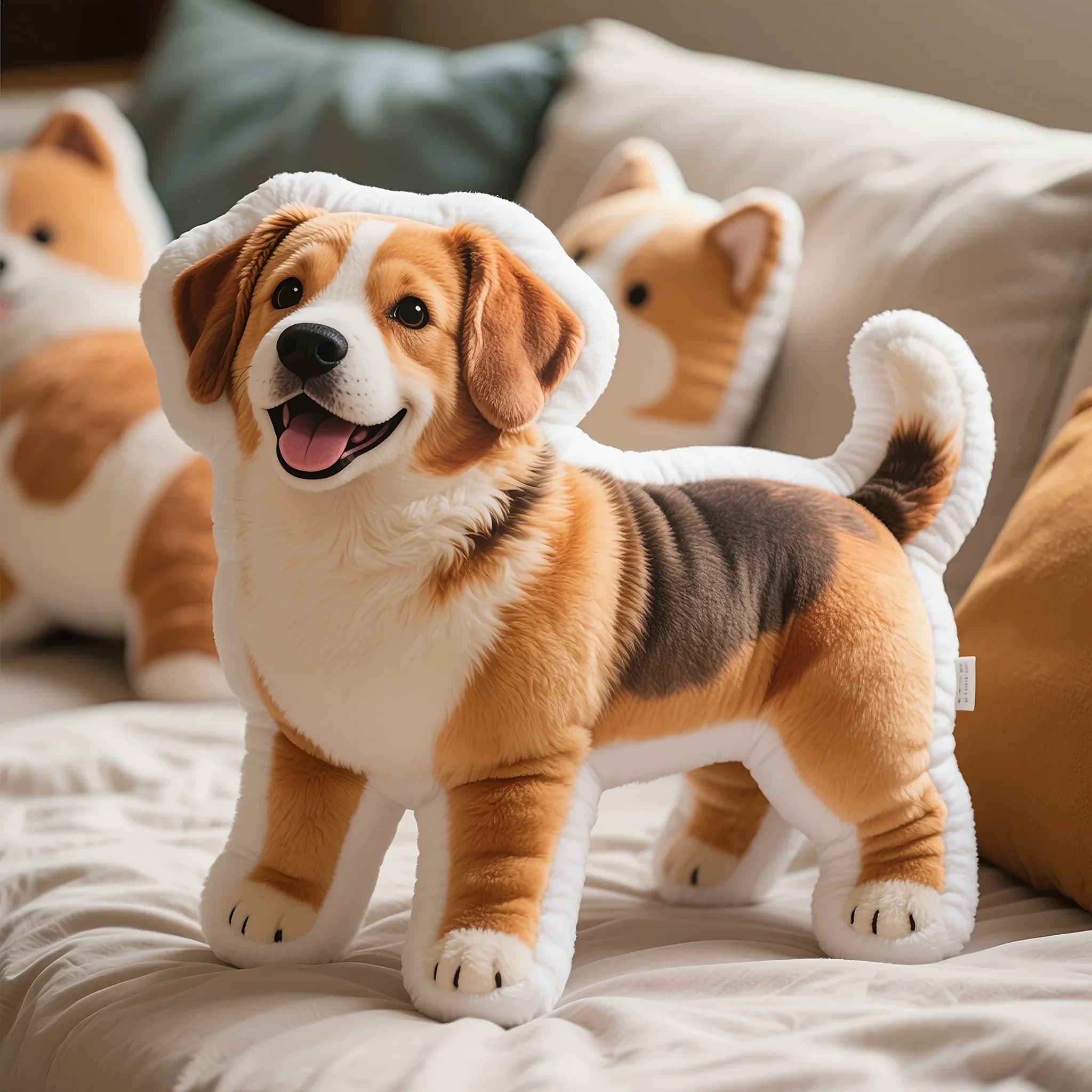 Cuscino personalizzato a forma di foto di animali domestici fronte-retro stampato in 3D con immagini di gatti, cani e conigli, impreziosito da immagini di animali, qualsiasi
