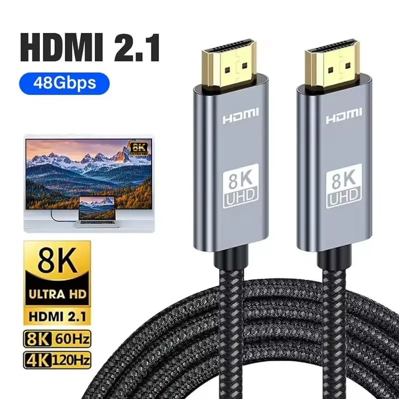 Cavo HDMI 2.1 8K 8K@60Hz 4K@120Hz 48Gbps UHD HDR Adattatore Cavo Compatibile HDMI per PS4 Laptop HDTV Proiettori 1M 2M 3M 5M 7M