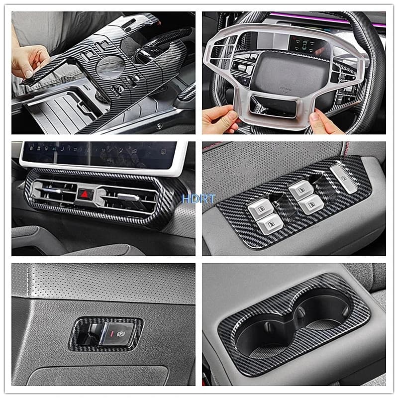 Car Styling Central Control Gear Shift Head presa d'aria Kit interno in fibra di carbonio adatto per Chery Jetour Traveler T2 2023 +