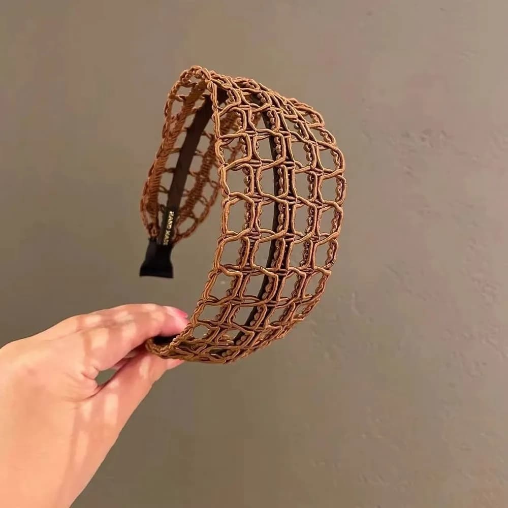 New Hollow Out Wide Headband Minimalist Turban Style Braided Hair Hoop Rope Weaving Bohemian Hairband Hair Accessories