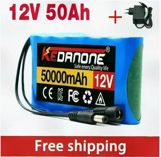 Portable 12V 50000mAh 3S2P 18650 Li‑ion Battery Pack With Charger Backup Power For CCTV Surveillance Camera Emergency Use