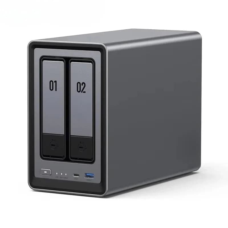 DXP2800 2 Bay Desktop NAS Intel N100 Quad Core CPU NetworkING Attached Storage (Diskless) 4K HDMI 8GB DDR5 RAM
