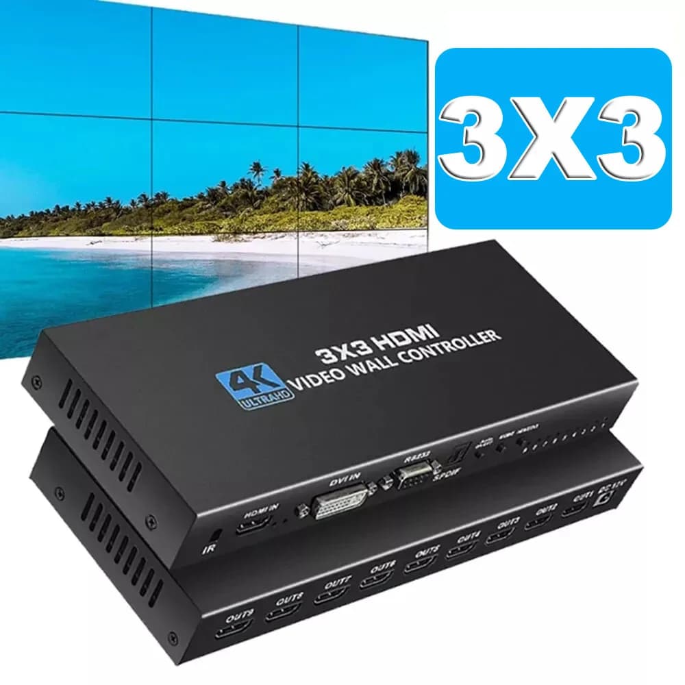 Controller da parete video HDMI 4K Processore da parete video 3X3/2X3/2X2 Processore multi schermo video HDMI Giuntatrice Display da parete HDMI