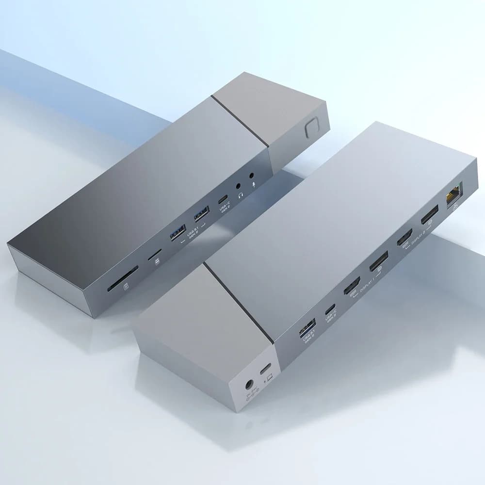 Displaylink Docking station 16 in 1 Hub USB C Multi porta Adattare Docking station Adattatore da USB C a doppio HDMI