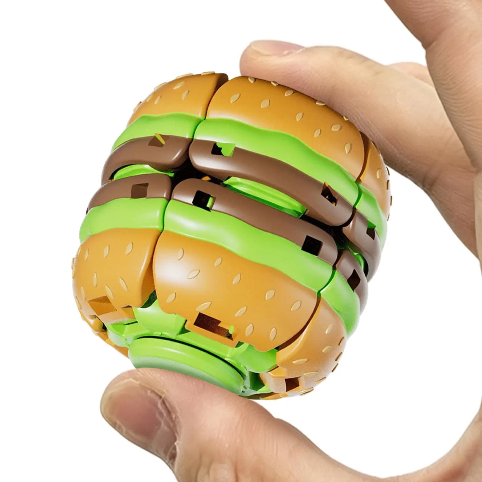 6.5x6cm Hamburger-Shaped Fidget Spinner Ball, 360 Rotatable Stress Relief Toy for Kids & Adults, Calming Gadget for Home Office