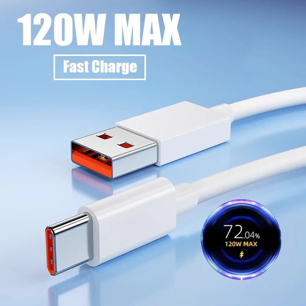 Cavo USB tipo C 10A 120W Cavo di ricarica rapida per Huawei Mate 40 Honor Xiaomi Samsung Cavo dati per caricabatterie per telefono USB C a ricarica rapida
