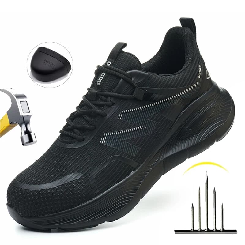 Scarpe da ginnastica traspiranti da uomo, scarpe da lavoro, stivali antinfortunistici con punta in acciaio, stivali antiscivolo, scarpe da trekking, scarpe industriali